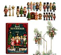 Gifyym Cascanueces de Adviento | Figura 2D de Cascanueces para 24 días, decorativos navideños | Calendario de cuenta regresiva Ornamento de abeto, para coche casa ventana chimenea