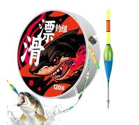 Gifyym de Pesca - Luz Brillante Alta Sensibilidad - 120 m Conjunto Línea de Pesca con Flotador Premontado - para Lago Río Mar Pontón Berge Estanque Hombres Pescadores Línea