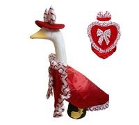 gifyym Disfraz de Ganso De Porche San - Vestido De Corazón Con Y Sombrero | Vestido De Estatua De Ganso 23 Pulgadas | Decoración Al Aire Libre Para Césped Terraza Jardín, Arte De Patio, Poliéster