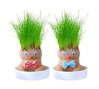 gifyym Graskopf Growing - Grass Head Doll Plant - Planta Para Muñecas En Crecimiento | Muñeca Reproductiva En Una Jardinera Como Mini Planta Para El Escritorio, Una Divertida Decoración Verde Para