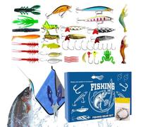 gifyym Juego de cebos - Caja de señuelos de pesca realista, cebo realista para la pesca de perca - Para agua salada de agua dulce pez pez pez salmón lucioperca surf barco lago hombres padre pescador