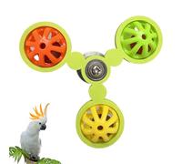 gifyym -Juguete masticable con molino de viento, campanas y bolas - Decoración interactiva de jaula de pájaros para cacatúas, periquitos y guacamayos, juguete de ejercicio para estimulación mental
