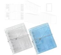 gifyym Notebook Binder - A7 Tri-Fold Detachable Pages Planner With Elastic Closure | Refillable Pocket Journal Transparent Cover | For Adults Office Travel Outdoor Camping | Slim Portable