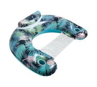 gifyym Palm Leaf Pool Float, silla de natación para adultos, silla de agua para piscina con soporte para bebidas, flotador de piscina de PVC de una capa para adultos, balsa de agua flotante, tamaño