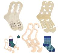 gifyym Tabla para - Regla para tejer | Herramienta de tejer para el hogar, 6 piezas, forma ajustable, material de madera de alta calidad, mantiene los calcetines en forma, 3 DIV