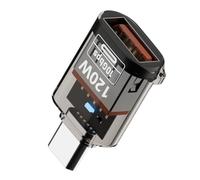 gifyym Type-C to USB-A Adapter - Blazing 10Gbps Data Transfer With Fast Charging | Stylish Clear Transparent Design Male To Female Smartphones Tablets Laptops - USB 3.2 High-Speed Com