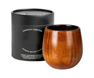 gifyym Vaso de whisky de madera - Old Fashioned Tumbler | Rústico para hombres, papá, novio | Para beber en casa, bar, vino, destilados, cócteles, placer