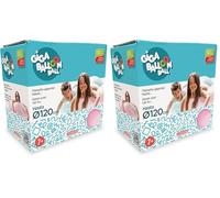 Giga Balloon Ball 120cm Hinchable, Gigante Globo De Aire Reutilizable, Bola de Burbujas Gigante Inflable, Bola Silicona Fiesta Juguetes Niños Verano Rosa (Paquete de 2)