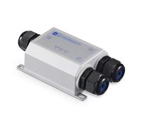 Gigabit PoE Extensor Exterior 1 Entrada PoE y 2 Salidas PoE Impermeable IP67 Carcasa Metálica IEEE802.3af/AT/HiPoE 60W Power Over Ethernet, Montaje en Pared Plug & Play