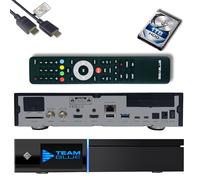 GigaBlue UHD Quad 4K Pro 2X FBC DVB-S2 Receptor de satélite con CPU Dual Core, E2 Linux OS, 4GB RAM, 8GB eMMC, Bluetooth 5.4, H.265, 1200Mbit WLAN, 3X USB 3.0, HTS e-com Cable HDMI + HDD de 1TB