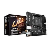Gigabyte A520I AC (AMD Ryzen AM4/Mini-ITX/PWM Digital Directo de 6 Fases con DrMOS de 55 A/LAN GbE para Juegos/Intel WiFi+Bluetooth/NVMe PCIe 3.0 x4 M.2/3 interfaces de Pantalla/Q-Flash Plus/Placa
