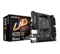 GIGABYTE A520I Placa base AC - Soporta CPUs AMD Ryzen 5000 Series AM4, 6 fases de VRM digital, hasta 5300MHz DDR4 (OC), 1xPCIe 3.0 M.2, WIFI, GbE LAN, USB 3.2 Gen1