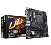GIGABYTE Placa base A520M H - Compatible con CPUs AMD Ryzen serie 5000 AM4, VRM digital puro de 4+3 fases, hasta 5100MHz DDR4 (OC), PCIe 3.0 x4 M.2, LAN GbE, USB 3.2 Gen 1