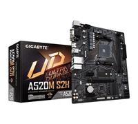 GIGABYTE Placa base A520M S2H - Soporta CPUs AMD Ryzen serie 5000 AM4, VRM digital puro de 4+3 fases, hasta 5100MHz DDR4 (OC), PCIe 3.0 x4 M.2, LAN GbE, USB 3.2 Gen 1
