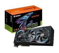 GIGABYTE AORUS GeForce RTX 5080 Master 16G Tarjeta Gráfica - 16GB GDDR7, 256 bits, PCI-E 5.0, 2805MHz Core Clock, 3 x DisplayPort, 1 x HDMI, GV-N5080AORUS M-16GD