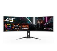 GIGABYTE Monitor de juegos curvo CO49DQ OLED - 5120x1440 (DQHD), 1800R, 144Hz, 0.03ms, KVM, FreeSync Premium Pro, HDMI 2.1