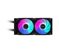 GIGABYTE AORUS WATERFORCE II 240 Refrigerador de CPU líquido AIO - 2x ventiladores ARGB de 120 mm, mecanismo de conexión deslizante, DAISY-CHAIN, compatible con Intel LGA 1851 y AMD AM5
