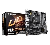 GIGABYTE B550M DS3H AC R2 Placa Base - Procesadores AMD Ryzen 5000, VRM de 5+3 Fases, hasta 4733 MHz DDR4 (O.C.), 1x M.2 PCIe 4.0 + 1x M.2 PCIe 3.0, Wi-Fi 5, LAN 1 GbE, USB 3.2 Gen 1