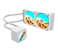 GIGABYTE Gaming 240 Ice Refrigeración Líquida para CPU - 2x120mm Ventiladores ARGB, Mecanismo de Enclavamiento Deslizante, Daisy-Chain, Compatible con Intel LGA 1851 y AMD AM5