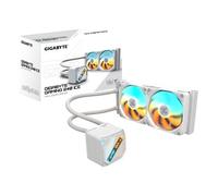 GIGABYTE Gaming 240 Ice Refrigeración Líquida para CPU - 2x120mm Ventiladores ARGB, Mecanismo de Enclavamiento Deslizante, Daisy-Chain, Compatible con Intel LGA 1851 y AMD AM5