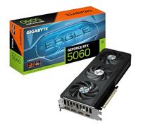 Gigabyte GeForce RTX 5060 Eagle MAX OC 8G Tarjeta Gráfica - 8 GB GDDR7, 128 bits, PCI-E 5.0, frecuencia de núcleo 2550 MHz, 3 x DisplayPort, 1 x HDMI, NVIDIA DLSS 4, GV-N5060EAGLEMAX OC-8GD