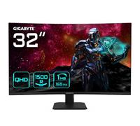 GIGABYTE GS32QC 31.5" Monitor de Juego Curvo QHD - 2560 x 1440, 1500R, 165Hz, 1ms, 300 cd/m², FreeSync Premium, HDR Ready, HDMI 2.0, Displayport 1.4