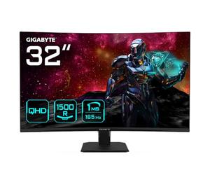 GIGABYTE GS32QC 31.5" Monitor de Juego Curvo QHD - 2560 x 1440, 1500R, 165Hz, 1ms, 300 CD/m², FreeSync Premium, HDR Ready, HDMI 2.0, Displayport 1.4