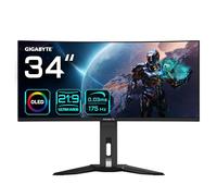 GIGABYTE Monitor de juegos curvo OLED WQHD MO34WQC de 34" - 3440 x 1440, 175Hz, 0.03ms, KVM, 250 cd/m², FreeSync Premium Pro, DisplayHDR True Black 400, HDMI 2.1, Displayport 1.4