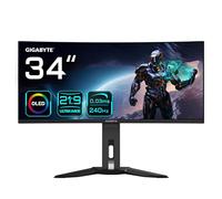 GIGABYTE Monitor de Juegos Curvo OLED WQHD MO34WQC2 de 34" - 3440 x 1440, 240Hz, 0.03ms, KVM, 250 CD/m², FreeSync Premium Pro, DisplayHDR True Black 400, HDMI 2.1, Displayport 1.4