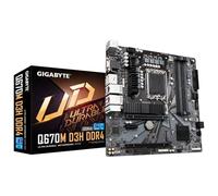 GIGABYTE Q670M D3H DDR4 Placa Base - Compatible con procesadores Intel Core 14th CPUs, 6+1+1 Phases Hybrid Digital VRM, up to 5333MHz DDR4 (OC), 2xPCIe 4.0 M.2, 2.5GbE LAN, USB 3.2 Gen 2
