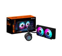 GIGABYTE AORUS WATERFORCE II 240 Refrigerador de CPU líquido AIO - 2x ventiladores ARGB de 120 mm, mecanismo de conexión deslizante, DAISY-CHAIN, compatible con Intel LGA 1851 y AMD AM5