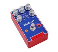 Gigagain GP07 Dualay Dual Delay - Efectos de retardo dual, retardo digital con control de tempo tipo tap tempo, eco ambiental, repeticiones estéreo, bypass real, pedal metálico compacto