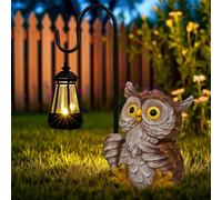 GIGALUMI Estatuas solares de jardín búho estatuilla luces para exteriores, patio, decoración de jardín, regalos únicos para mamá, regalos de cumpleaños para mujeres, decoración para patio
