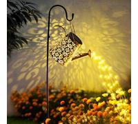 GIGALUMI Luces Solares para Regadera y Jardín al Aire Libre, Linterna Solar de Metal Impermeable Con Soporte, Regalo y Adornos para Patio
