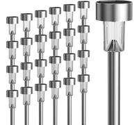 GIGALUMI - Paquete de 24 luces solares para caminos, de acero inoxidable, impermeables, con encendido y apagado automático, para exteriores, luces LED solares para paisajes, para jardín, patio