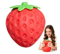 Gigant Fresa Squishy, 20 CM Juguetes Fresa de Elásticos Gigantes Bola Gigante de para el estrés, Recuperación Lenta Juguetes para Aliviar el Estrés Portátiles Regalos en Cola