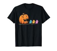 Gigante Jack-o'-Lantern vs. Fantasmas Halloween Retro Gamer Camiseta