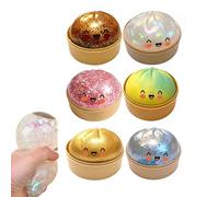 Gigante Lentejuelas Squishys Ravioli, Cute Glitter Bola de Bola de Bola Squishys, con Vapor, Bola Antiestresa, Bolas con Lentejuelas Presionar Juguetes Sensoriales, para Niños Adultos (5 PCS)