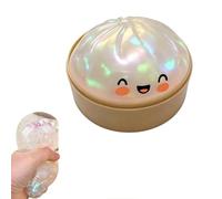 Gigante Lentejuelas Squishys Ravioli, Cute Glitter Bola de Masa Squishys, con Vapor, Bola Antiestresa, Bolas con lentejuelas, Apriete Juguetes Sensoriales, para niños adultos (Perla)