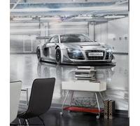 Gigante Papel Mural 366x254cm Audi R8 SPORTS Coche Plata Hombre Niño Dormitorio