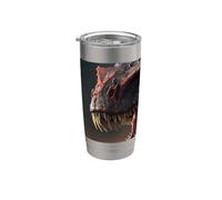 Gigante que escupe fuego el temible dinosaurio Vaso térmico de acero inoxidable de doble pared