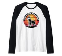 Gigante Schnauzer Love Bold Silhouette Munich Schnauzer Style Camiseta Manga Raglan