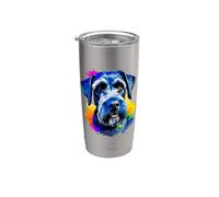 Gigante Schnauzer Pop Art I Dog Lover I Splash Art Giant Vaso térmico de acero inoxidable de doble pared