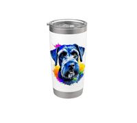 Gigante Schnauzer Pop Art I Dog Lover I Splash Art Giant Vaso térmico de acero inoxidable de doble pared