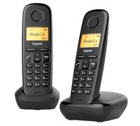 Gigaset A170 Duo - Dos Teléfonos DECT Inalámbrico - Pantalla Gráfica Iluminada - Fácil de Usar - Instalación Sencilla, Negro [Versión Española]