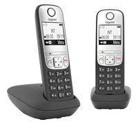 Gigaset A690 Duo DECT Schnurloses teléfono Analog Manos Libres, con Basis, Wahlwiederholung Negro