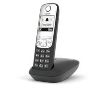 Gigaset A690 - Teléfono DECT Inalámbrico - Pantalla Gráfica en Blanco y Negro Iluminada - Dígitos Grandes - Gran Autonomia, Negro [Versión Española]