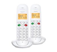 Gigaset AD100 Duo - Teléfono inalámbrico con Bloqueo de Llamadas, Blanco | Teléfono DECT con pantalla iluminada, identificador de llamadas, manos libres, 50 contactos y hasta 7 h de conversación