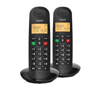Gigaset AD100 Duo - Teléfono inalámbrico con Bloqueo de Llamadas, Negro | Teléfono DECT con pantalla iluminada, identificador de llamadas, manos libres, 50 contactos y hasta 7 h de conversación