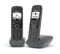 GIGASET AS490DUO Teléfono Inalámbrico Dúo, 2 Voces, Memoria 100 Números, Negro